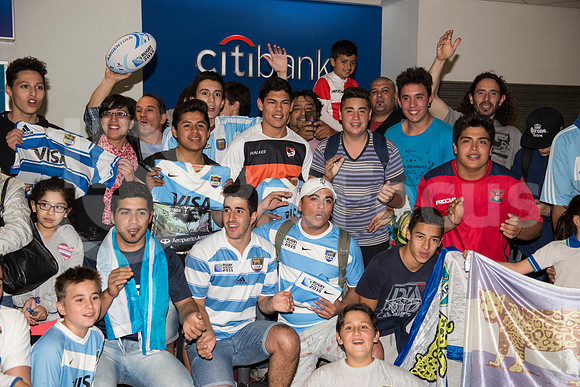 Regreso del plantel de Los Pumas. Inglaterra 2015.