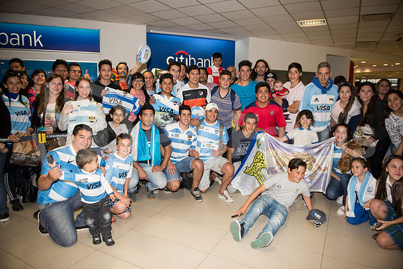 Regreso del plantel de Los Pumas. Inglaterra 2015.