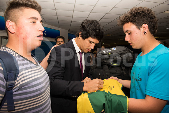 Regreso del plantel de Los Pumas. Inglaterra 2015.