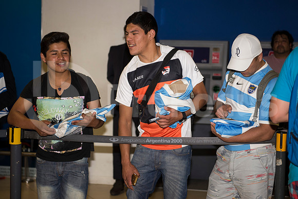 Regreso del plantel de Los Pumas. Inglaterra 2015.