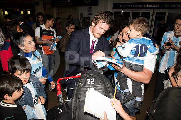 Regreso del plantel de Los Pumas. Inglaterra 2015.