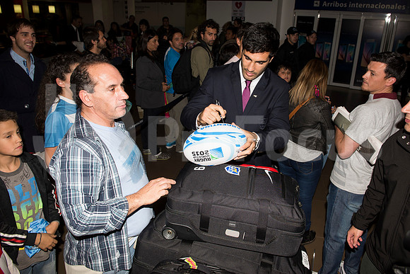 Regreso del plantel de Los Pumas. Inglaterra 2015.