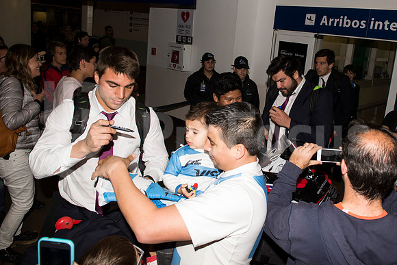 Regreso del plantel de Los Pumas. Inglaterra 2015.